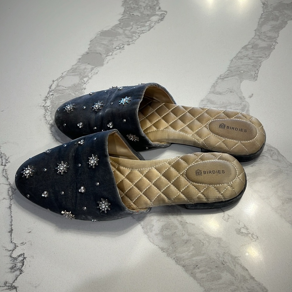 Birdies “Songbird” ice blue slides with crystal embellishments - Picture 3 of 8